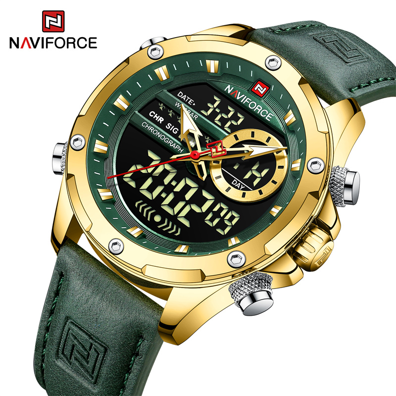Luxury Watch Investment - Naviforce-Reloj de pulsera de cuero para