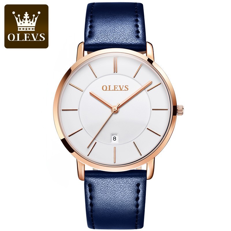 Luxury Watch Leather Strap - OLEVS, relojes ultrafinos a la moda