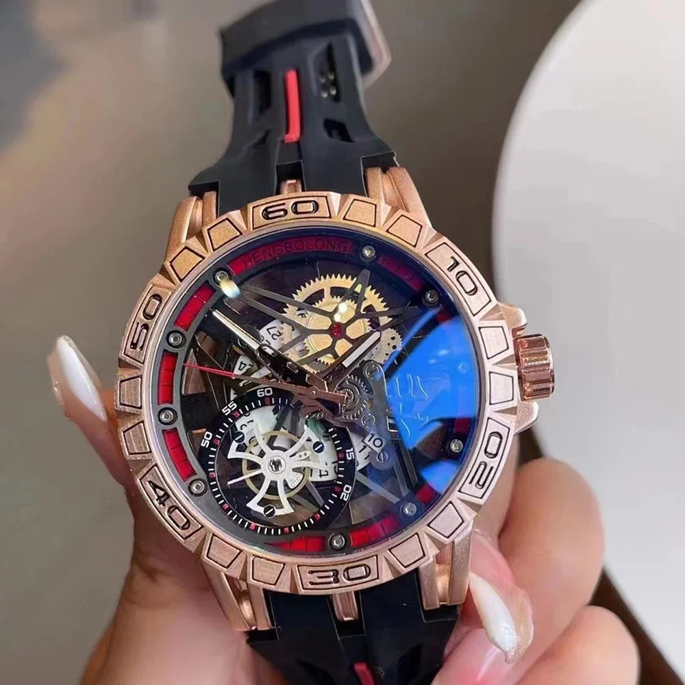 Luxury Watch With Rubber Strap - Relojes de cuarzo 3D para hombre,