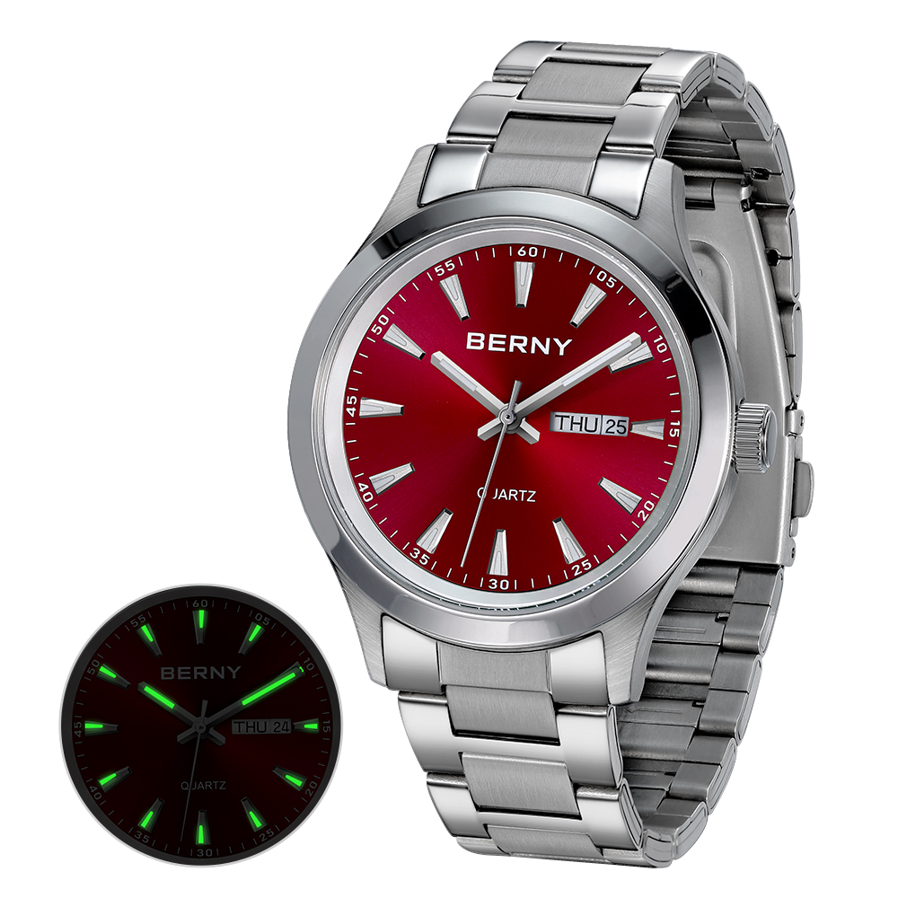Diver Watch 300M - BERNY-reloj de cuarzo para hombre, pulsera