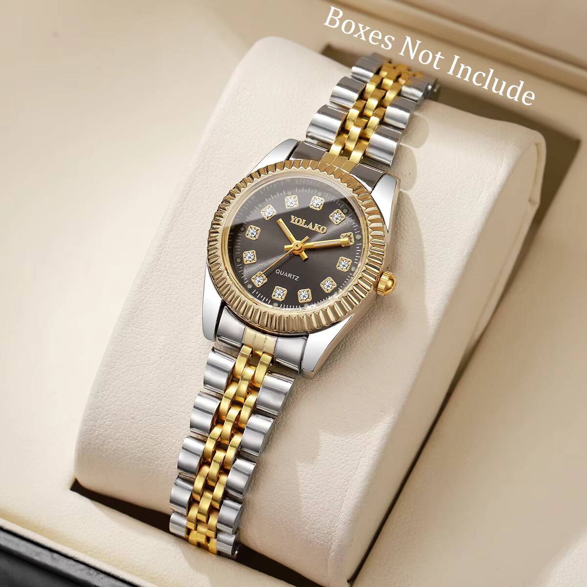 Luxury Watch Holder - Reloj de cuarzo con diamantes de