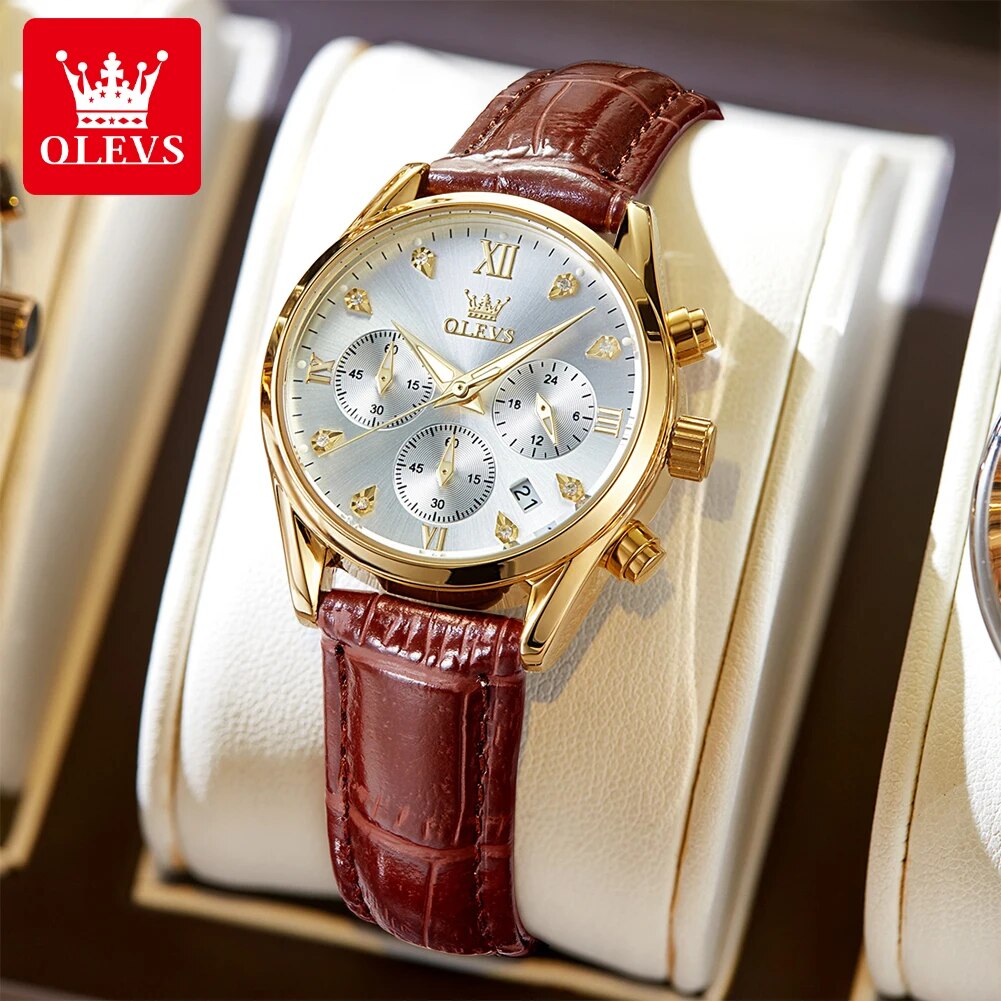 OLEVS 5523 Relojes para mujer  - Luxury Watch Leather Strap reseña y precio