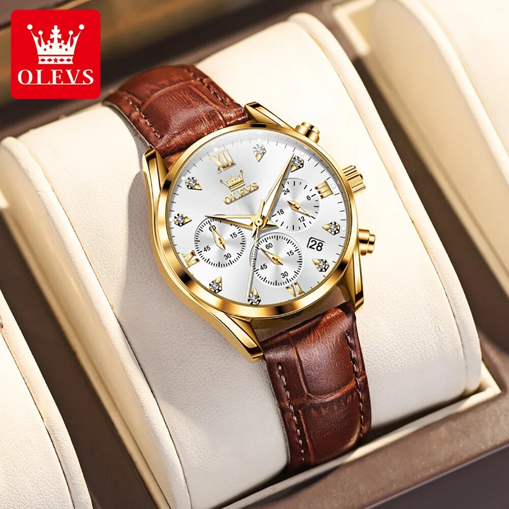 OLEVS 5523 Relojes para mujer  - Luxury Watch Leather Strap reseña y precio