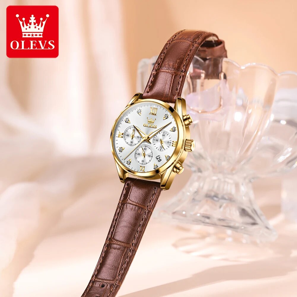 OLEVS 5523 Relojes para mujer  - Luxury Watch Leather Strap reseña y precio