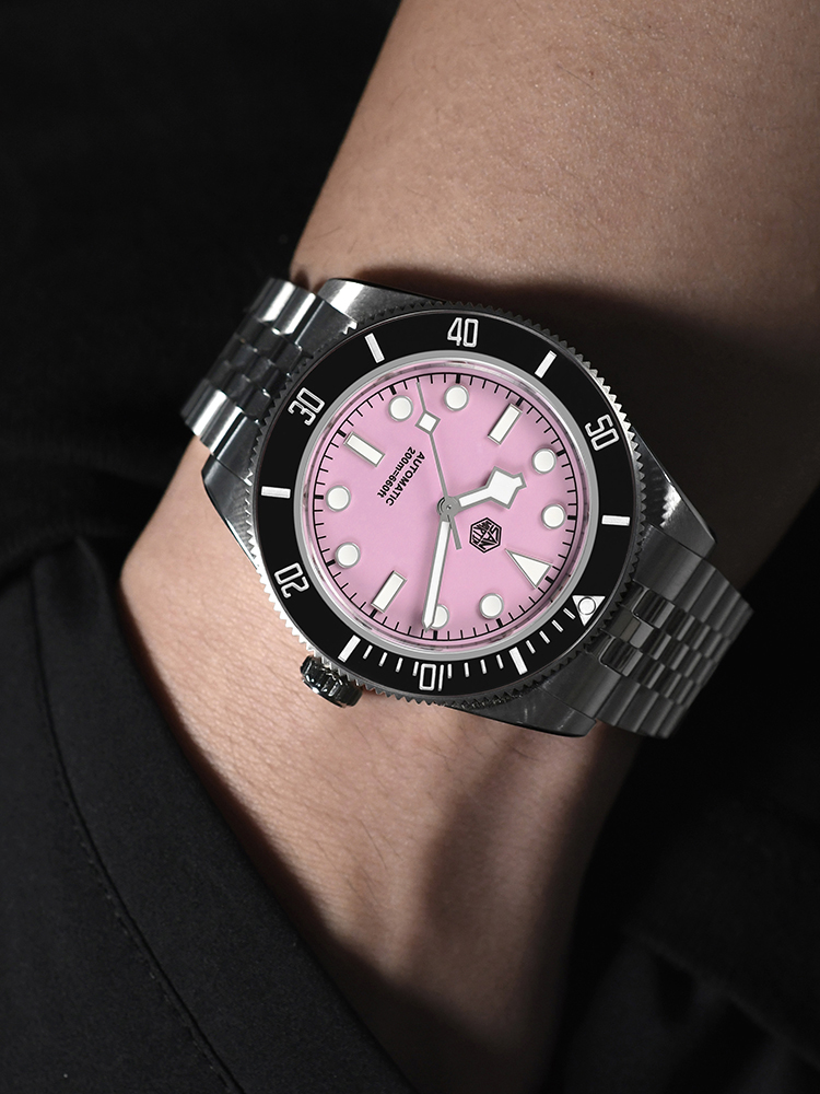 San Martin 40mm rosa BB Diver  - Diver Watch 300M reseña y precio
