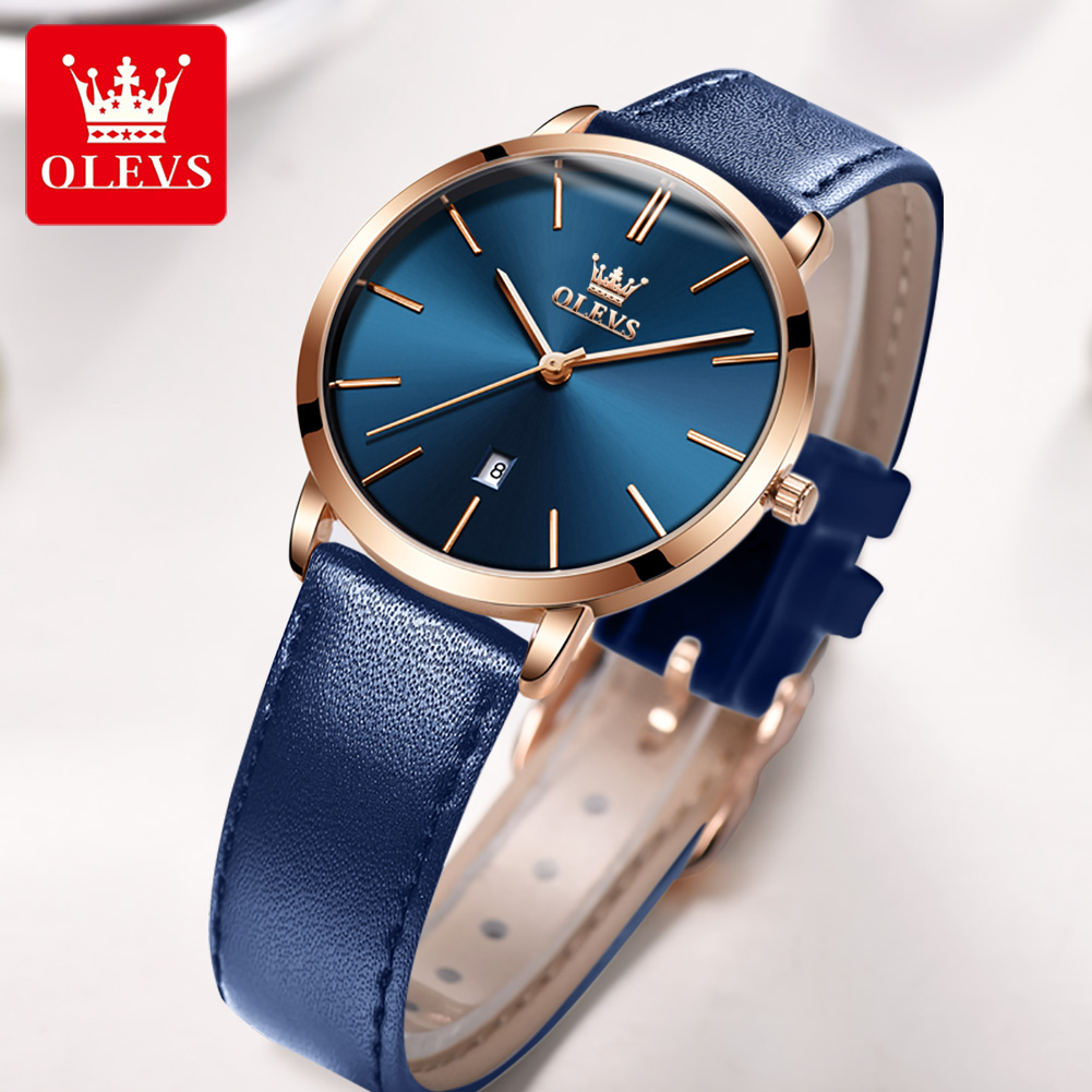 OLEVS, relojes ultrafinos a la - Luxury Watch Leather Strap reseña y precio