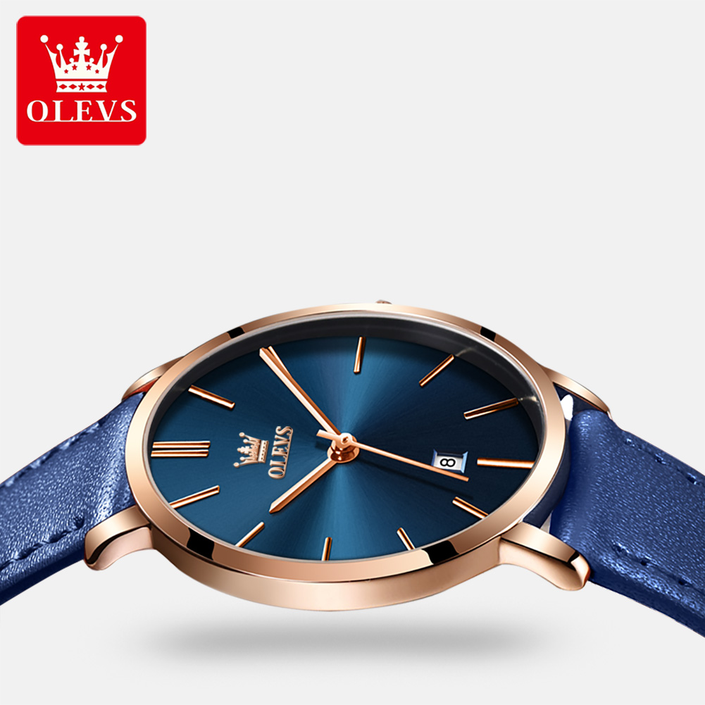 OLEVS, relojes ultrafinos a la - Luxury Watch Leather Strap reseña y precio