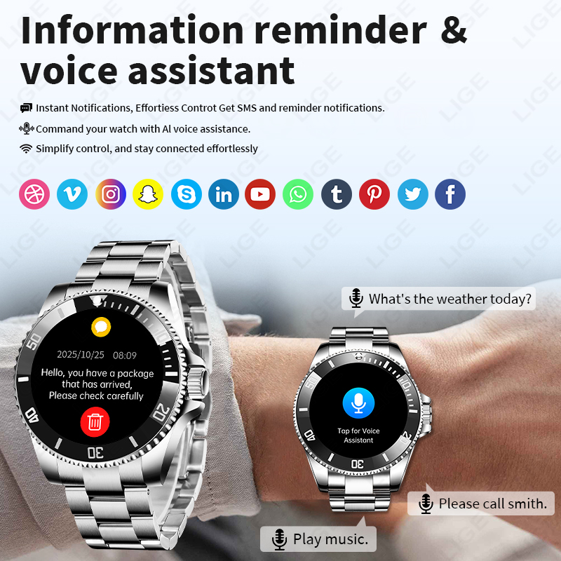 Reloj inteligente LIGE Busines - Luxury Watch On Wrist reseña y precio