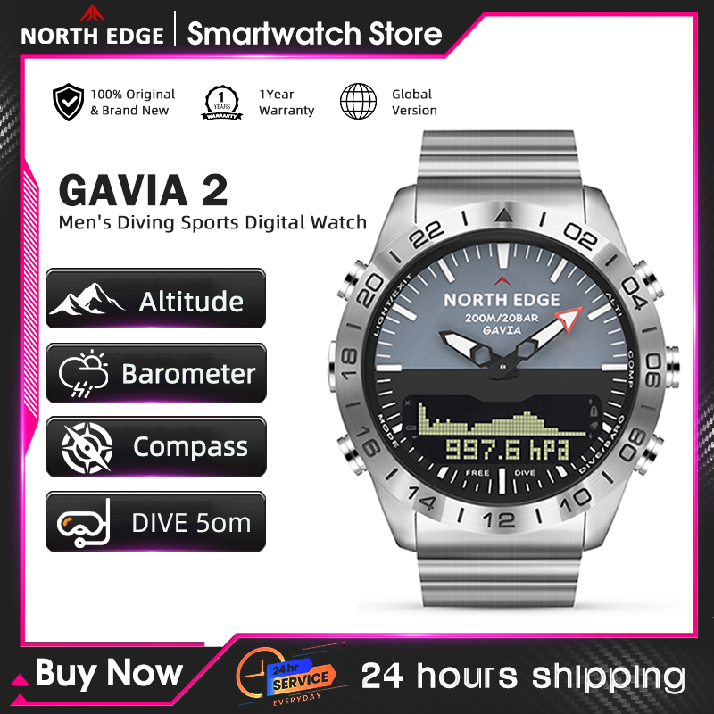 Reloj de buceo NORTH EDGE para - Diver Watch 300M reseña y precio