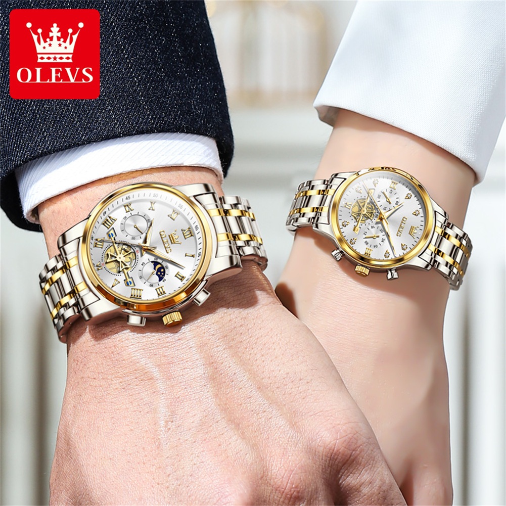 OLEVS-reloj de cuarzo para par - Luxury Watch Time reseña y precio
