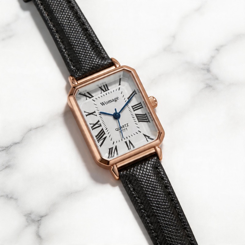 Relojes de cuarzo rectangulare - Luxury Watch Leather Strap reseña y precio