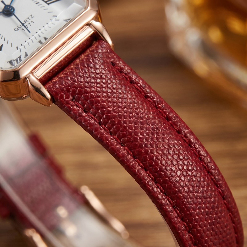 Relojes de cuarzo rectangulare - Luxury Watch Leather Strap reseña y precio