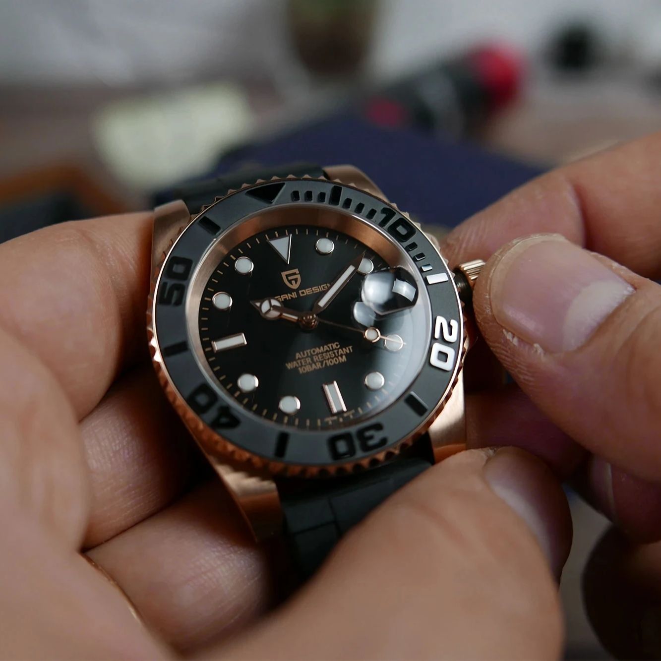 Nuevo Reloj Mecánico para Homb - Luxury Watch With Rubber Strap reseña y precio