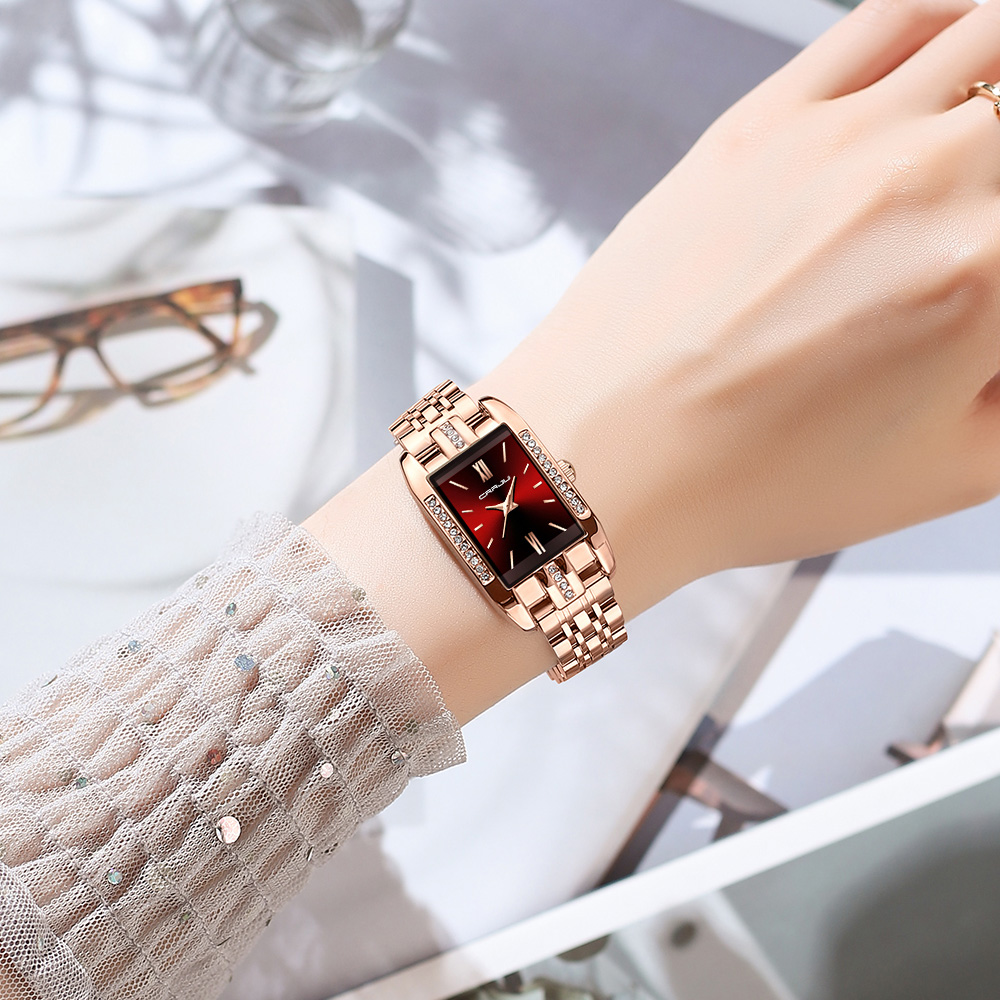 Reloj cuadrado de lujo CRRJU p - Luxury Watch For Women reseña y precio