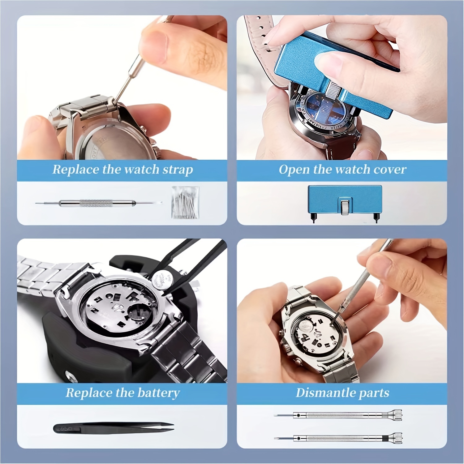 Kit de reparación de relojes d - Luxury Watch Cleaning Kit reseña y precio